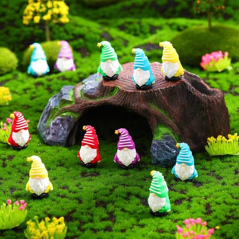 50 Pcs Mini Gnomes Tiny Figures Miniature Gnomes Fairy Gifts Statues Tiny Figurines for Landscape Outdoor Patio Yard for Spring Easter Garden Accessories Gifts Fairy Goodie Bag in Saudi Arabia