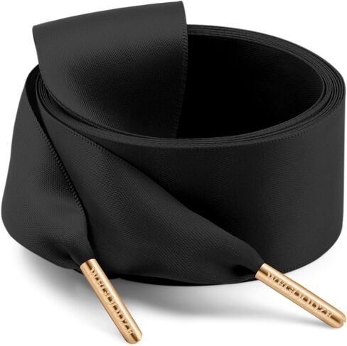 Ribbon Shoe Laces for Women: 3.8CM Wide Flat Satin Silk Shoelaces 2 Pairs in Kuwait