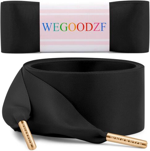 Ribbon Shoe Laces for Women: 3.8CM Wide Flat Satin Silk Shoelaces 2 Pairs in Kuwait