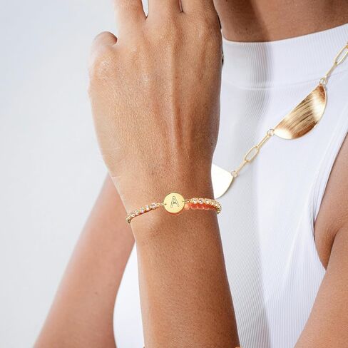 Gold Bracelets for Women Mothers Day Gifts 14K Gold Plated 3mm Cubic Zirconia Classic Tennis Bracelet Dainty Initial Bracelet Letter A-Z Charm for Women Trendy Jewelry Gifts in Saudi Arabia