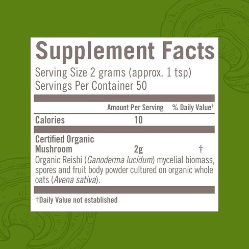 Om Mushroom Superfood Reishi Organic Mushroom Powder, 100 Servings, Organic Adaptogen Powder for Stress Relief and Immune Health in Saudi Arabia