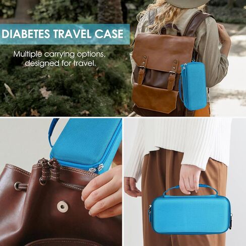 حالة السفر السكري للإمدادات ، ومرض السكري المحمول لحمل مراقبة الجلوكوز ، وأقلام الأنسولين ، وشرائط الاختبار ، وأكياس مرض السكري لانسليس للمستلزمات (الحالة فقط) in Kuwait