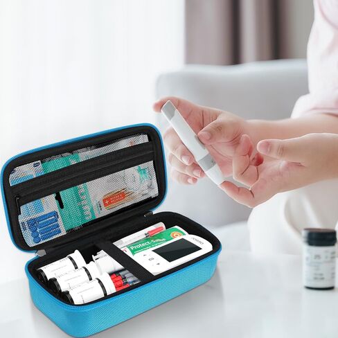 حالة السفر السكري للإمدادات ، ومرض السكري المحمول لحمل مراقبة الجلوكوز ، وأقلام الأنسولين ، وشرائط الاختبار ، وأكياس مرض السكري لانسليس للمستلزمات (الحالة فقط) in Kuwait