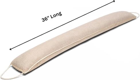 Weighted Door Draft Stopper 36 inch, Linen Weighted Under Door Draft, Noise, Cold Air, Dust Stopper, Seal, Energy Saving, Elegant (1, Beige 36 Inch) in Saudi Arabia