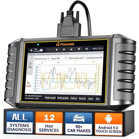 FOXWELL NT716 2024 OBD2 Scanner Tablet, Multi System Scan Tool, 9 Reset Scanner Diagnostic Tool: SRS/TPMS/Oil/EPB/SAS/BMS/Throttle/Brake/Engine, etc. Abs Bleeding Scan Tool，WiFi Lifetime Free Update in Saudi Arabia