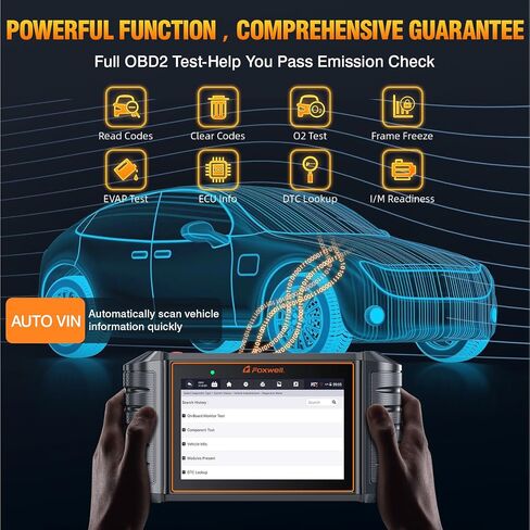 FOXWELL NT716 2024 OBD2 Scanner Tablet, Multi System Scan Tool, 9 Reset Scanner Diagnostic Tool: SRS/TPMS/Oil/EPB/SAS/BMS/Throttle/Brake/Engine, etc. Abs Bleeding Scan Tool，WiFi Lifetime Free Update in Saudi Arabia