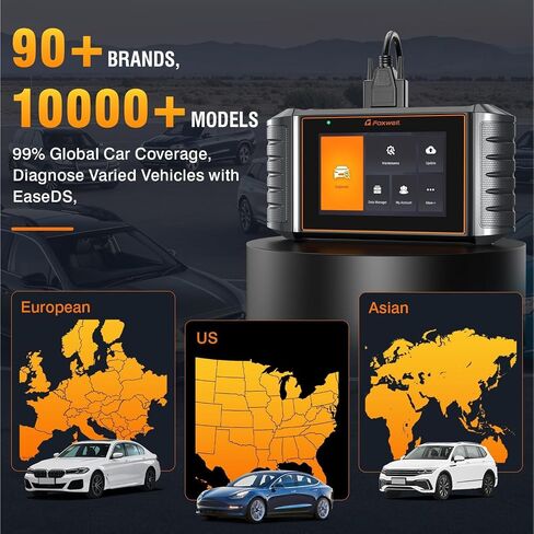 FOXWELL NT716 2024 OBD2 Scanner Tablet, Multi System Scan Tool, 9 Reset Scanner Diagnostic Tool: SRS/TPMS/Oil/EPB/SAS/BMS/Throttle/Brake/Engine, etc. Abs Bleeding Scan Tool，WiFi Lifetime Free Update in Saudi Arabia