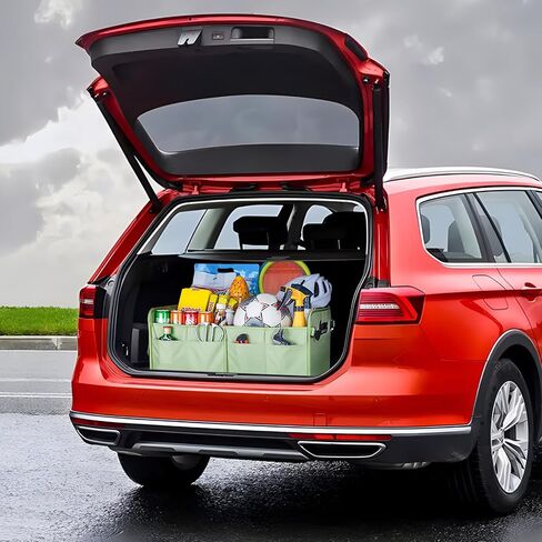 Trunk Organizer SUV, Car Storage Organizer Trunk, NOT-FLIMSY ANTI-SLIDE 70L Spacious Collapsible Sturdy Trunk Organizer for Grocery/Car Accessories/Women Men's Gift, Fruit Green in Saudi Arabia