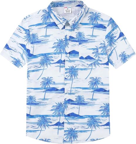 COSLAND Boys' Cotton Shirt Button Down Top, Kids Novelty T-Shirt, 2T-Large in Saudi Arabia