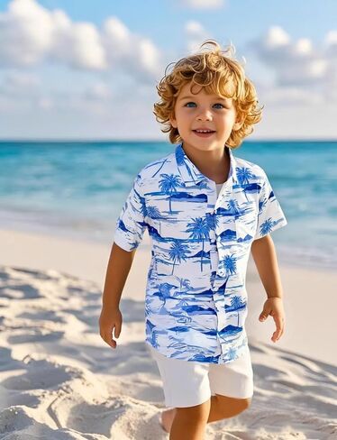 COSLAND Boys' Cotton Shirt Button Down Top, Kids Novelty T-Shirt, 2T-Large in Saudi Arabia
