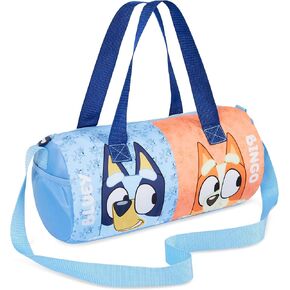Bluey Gym Bag for Kids Duffle Bag Cute Travel Holdall Weekend Bag for Sports Gym Class Swimming Dance with Side Pockets Travel Essentials (Bluey Bingo)