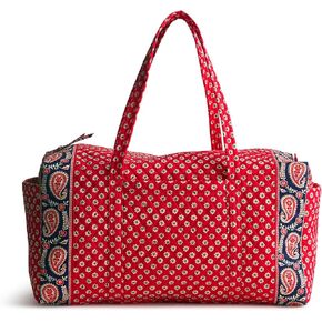 Vera Bradley Premium Cotton Duffel الأصلي ، Americana Red