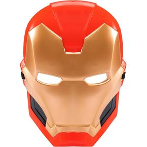 Jazwares Marvel Iron Man Child 3D Plastic Mask مع فتحات العين وحزام مرن معيار أحمر