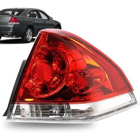 Tail Lights Compatible With 2006-2016 Chevrolet Impala Rear Light Taillights Right Passenger Side Replace 25971598 GM2801193（Red Lens Brake Lamp w/Bulb）