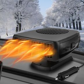 Car Heater, Car Heater That Plugs into Cigarette Lighter, 12V 200W Portable Car Heaters and Car Defroster Windshield Defogger, Heater for Car with 360 Degree Rotary Base