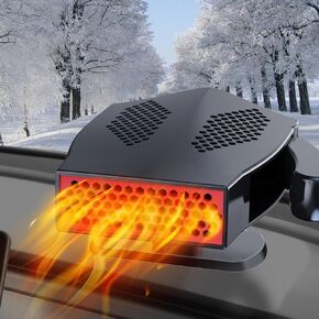 Car Heater - 12V 200W Portable Heater for Car, Car Heater That Plugs Into Cigarette Lighter, Car Defroster Windshield Demister, Auto Defogger 360° Rotatable Heater With Ergonomic Handheld Handle