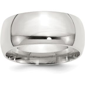 Solid 925 Sterling Silver 10mm Comfort Fit Wedding Band