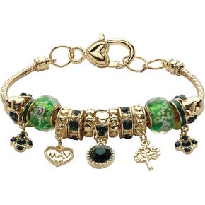 Palmbeach Goldtone Crystal Charm Birthstone Bracelet (13 مم) ، 8 بوصات قابلة للتعديل 5