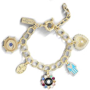 Jessica Simpson Womens Evil Eye Bracelet - Gold-Tone Evil Eye Bracelets for Women