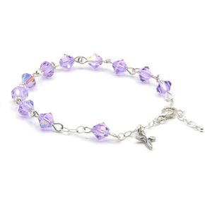 Austrian Crystal OR Glass Small Catholic Rosary Bracelet for First Holy Communion/Eucharist or Reconciliation/Confession. A meaningful and beautiful gift for special occasions.