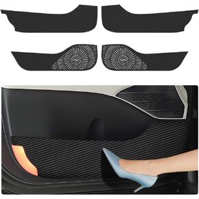 Car Door Anti Kick Pad for Hyundai Palisade 2020 2021 2022 2023 2024 2025 Accessories Carbon Fiber Style Leather Sticker Door Sill Protector Cover Edge Guard Side Mat Interior Dirty
