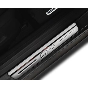 GZBFTDH Chrome Door Sill Trim Plates for Mazda CX5 CX-5 2024 2023 2022 2021 2017 2016, Accessories Stainless intertor Protector Covers Scuff Sill Guard 4Pcs Set