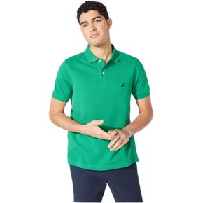 Nautica Men's Slim Fit Short Short Cotton Cotton Pique Pique Pique Pique Shirt (كبير ، أخضر ربيعي)