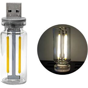USB LED CAR Interior INTORY ATMOFERE LIGHT ، Plug-in USB واجهة السيارات شحن الضوء المحيط ، الزجاج المصغر زجاجة ليلية لايت لمس مركبة ديكور داخلي مصباح (أخضر)