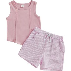 Thorn Tree Toddler Girls Shorts Set Summer Times Sleeveless T-Shirt Watermelon/Floral Shorts Little Girls Clothes in Kuwait