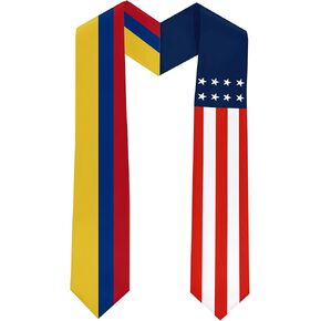 Colombia Flag International Students Graduation Sash Stole Scarves 180 X 13 CM/70 X 5 INCHES Double Sided Graduation Decoration Item