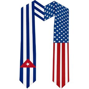 2025 ، سرق التخرج من Cuba Flag و USA Flag Class Sash Class من 2025 وشاح التخرج للطالب الدولي (ثوب البكالوريا والقبعة غير المدرجة)