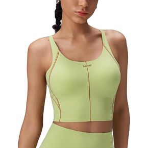 baleaf Freeleaf Broadway Womens Spaghetti Strap Dance Sports Bras, High Impact Crisscross Back, Padded Yoga Workout Tank Top