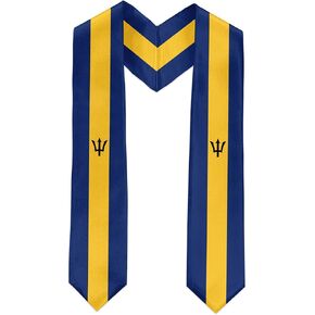 Barbados Flag International Graduate Satin Stole Scarf with National Flag Design 72" Graduation Sash