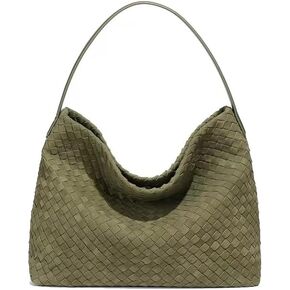 Woven Suede Shoulder Bag for Women Suede Hobo Bag Tote Elegant Handbag Satchel for Work Travel