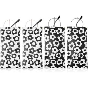 4 Pcs Sunglass Eyeglass Glasses Case Cute Glasses Cases Soft Pu Leather with Aesthetic Flower Pattern Eyeglass Case Portable Squeeze Top Holder Pouch Bag for Men Women
