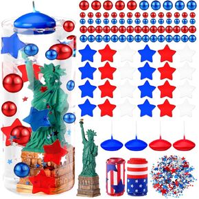 378 PCS 4th of July Vase Filler تمثال من الحرية الوطنية الحشو أبيض وزرقاء حبات عائمة للقطاعات المركزية مزهريات المحاربين القدامى في مهرجان الحزب
