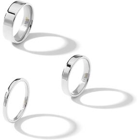 3pcs 14K Gold Plated Rings for Women Dainty Gold Stacking Band Thin Gold Thumb Pinky Finger Ring Non Tarnish Comfort Fit Size 5 to 10 | 2mm 4mm 6mm | Gold and Silver