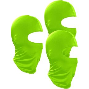 3 Pieces Balaclava Face Mask Outdoor Cycling Headgear Motorcycle Face Masks for Men and Women (Fluorescent Green)