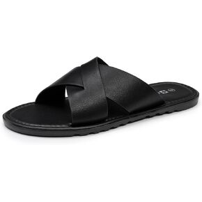Alpine Swiss Hugo Mens Vegan Leather Slide Sandals Dressy Comfortable Summer Shoes