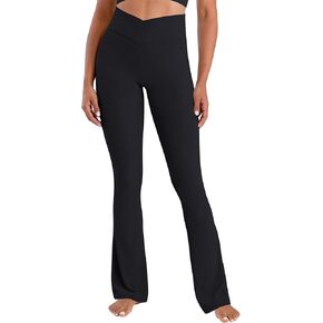 Sunzel Hidden Butt Lifting Scrunch Flare Leggings for Women High Waist No Front Seam Tummy Control Mini Flared Yoga Pants
