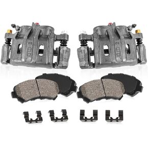 Callahan Brake Parts CCK01047 [2] FRONT Premium Loaded OE Caliper Assembly Set + Quiet Low Dust Ceramic Brake Pads