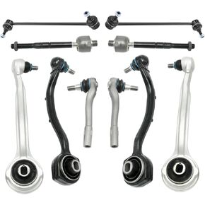 Front Suspension Kit Control Arms Sway Bars Steering Tie Rod Ends Compatible with Mercedes Benz 2002-2007 C230 C240 C280 C32 AMG C320 C350 CLK320 Coupe CLK320 CLK350 CLK500