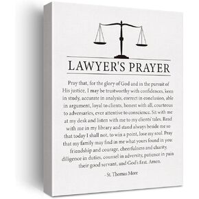 LEXSIVO Lawyer’s Prayer Print Canvas Wall Art Law Office Decor Modern Lawyer Painting 12x15 Canvas Poster Framed Ready to Hang Artwork Lawyers Gifts