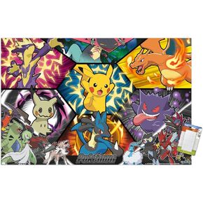 Trends International Pokémon: Battle Art - Group Wall Poster ، 22.37 "x 34.00" ، Poster & Mount Bundle