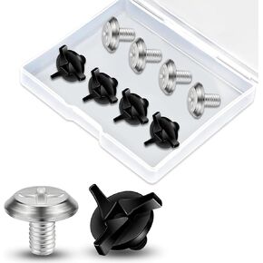 8 PCS Helmet Screws, Off-Road Helmet Visor Anti-Slip Fixing Screws, Rust Proof Helmet Screw Replacement, Universal for Motorcross Helmets Repair Accessories (Black & Silver)