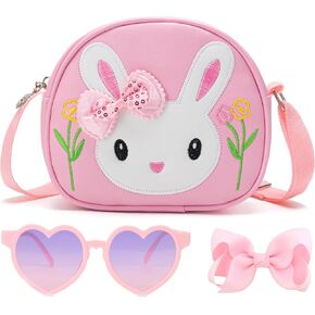 Cute Toddler Purse for Girls Birthday Gift, Girls Bunny Purse for Kids Crossbody Bag Gift Set