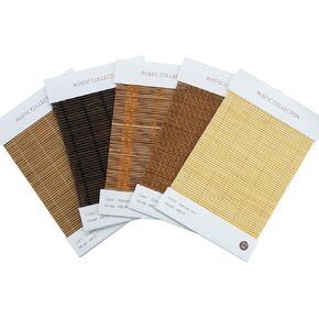 LUSTROWIN Custom Bamboo Shades Cordless Bamboo Roman Shades for Windows and Doors Natural Woven Sample Swatch Kit, 5 Colors, Rustic