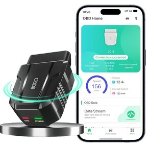 Bluetooth OBD2 Scanner Diagnostic Tool for iOS & Android Check Engine Fault Code Readers Car Diagnostic Tool with Reset and Clear Error Code Auto Connect Scan Tool Exclusive APP After 1996