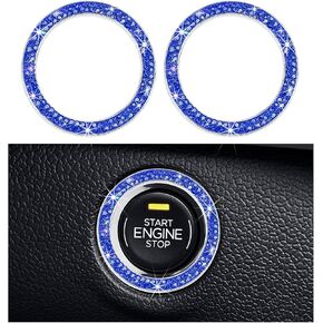 محرك Car Bling Start Ring Musion ، ملصق غطاء زر بدء التشغيل التلقائي للدفع التلقائي ، حلقة مفتاح الإشعال الزخرفية لمعظم السيارات ، إكسسوارات السيارات (الوردي ، جهاز كمبيوتر واحد)