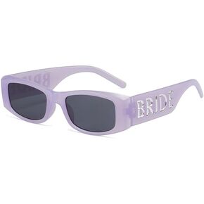 Aimée 25SS Rectangular Frame Bachelorette Sunglasses, Metal Plated BRIDE Temples, P/bride Sunglasses Collection